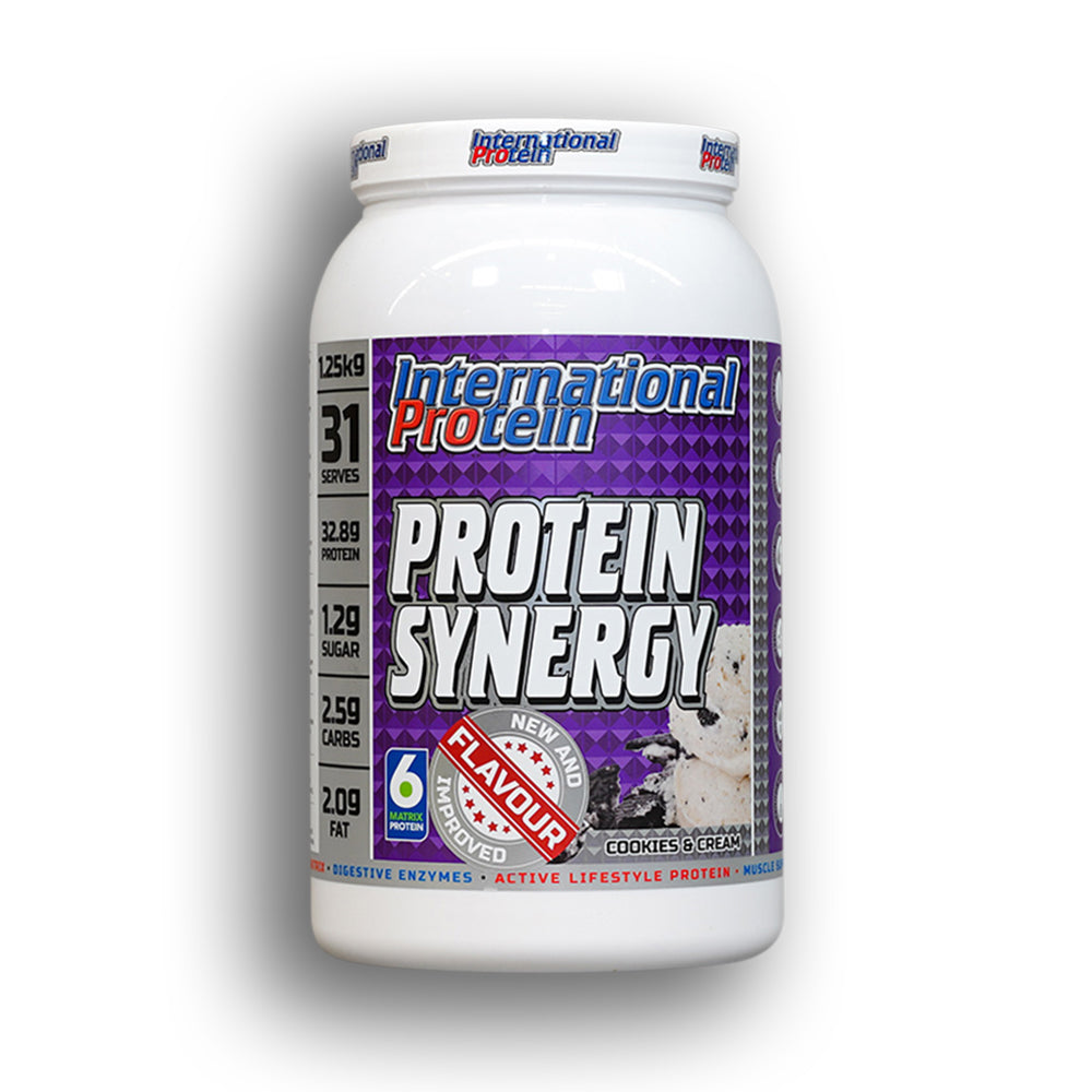 INTERNATIONAL PROTEIN	- PROTEIN SYNERGY - 1.25KG